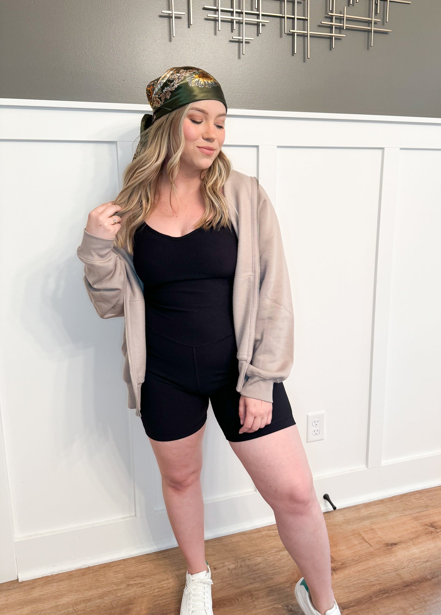 Soul Sister Ribbed Spandex Romper, Black