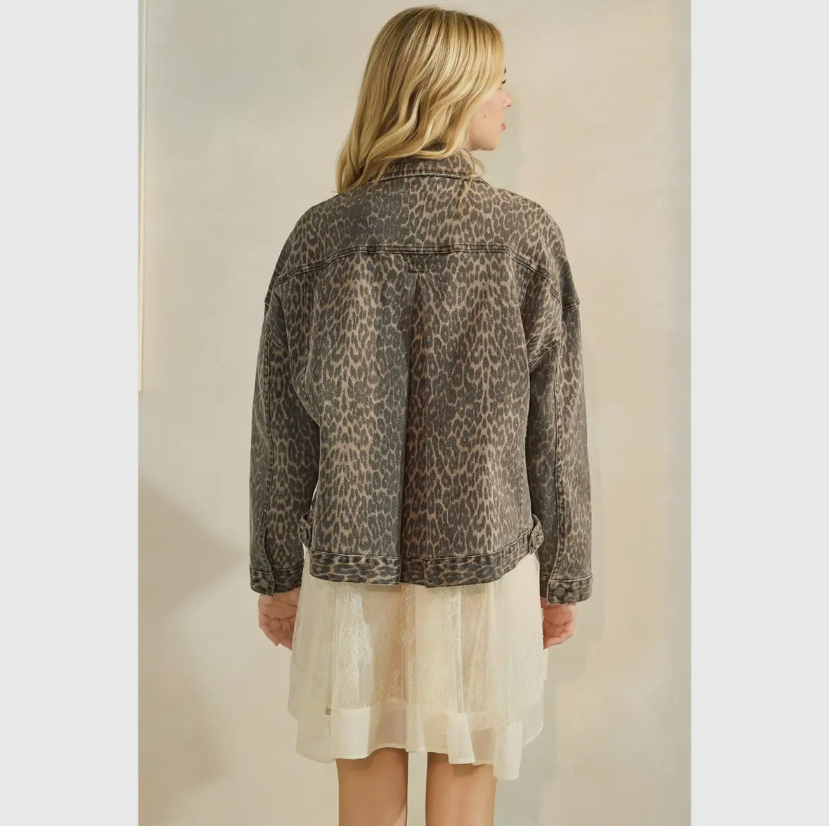 Abigail Leopard Print Denim Jacket
