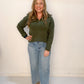 Ellen Half Zip Sweater Pullover, Olive