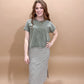 Eden Round Neck Mineral Wash Back Seam Detail Short Sleeve Top, Olive