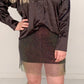 City Cowgirl Rhinestone Net Mesh Sheer Mini Skirt, Black
