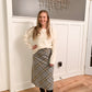 Lex Plaid Midi Skirt, Charcoal