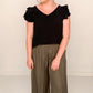 Ella Satin Palazzo Pants, Olive