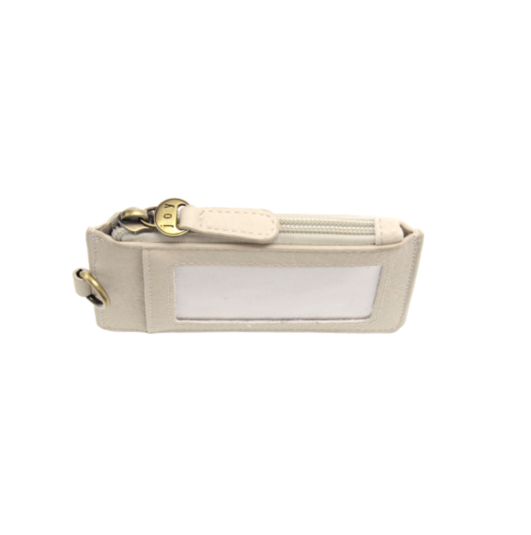 Dolly Small Card Wallet with Key Ring, Ivory
