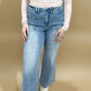 Eliza Super High Rise Wide Leg Crop w/ Square Front Pockets, Mica Denim