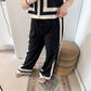 Mindi Black and Cream Linen Pants