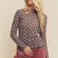 Collins Mesh Polka Dot Top, Mushroom