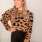 Renda Leopard Puff Sleeve Sweater, Brown