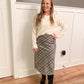 Lex Plaid Midi Skirt, Charcoal