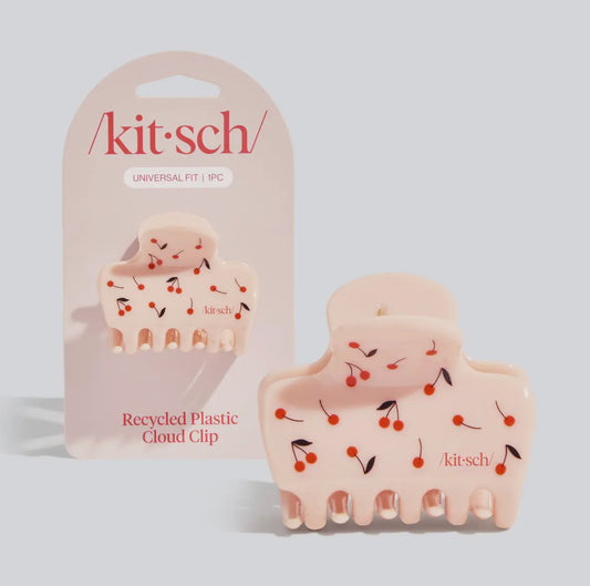 Kitsch Recycled Medium Plastic Cloud Clip, Cherry Print