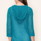 Stormi Crochet Hoodie Sweater, Teal