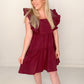 Jaci Ruffle Sleeve Tank Dress, Plum