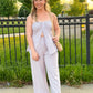 Florence Classic Linen Tube Top / Pants Set, Lavender Blue