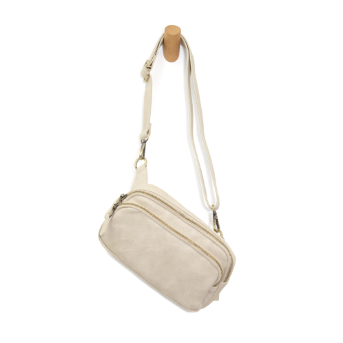 Kylie Double Zip Sling/Belt Bag, Linen