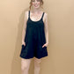 Margot Mineral Washed Knit Mini Dress w/ Romper Underneath, Black