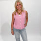 Hazel Button Down Chunky Knit Sweater Vest, Pink