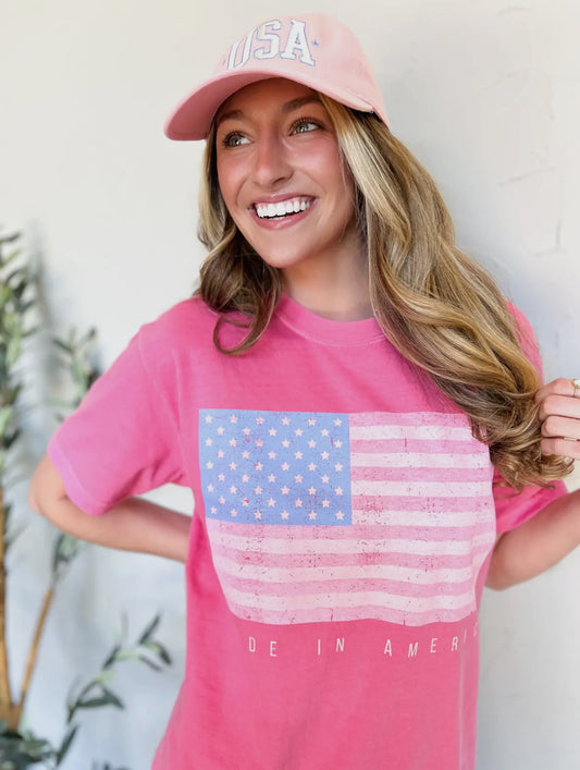 Made in America Graphic Tee, Faded Red