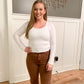 Leigha Scoop Neck Basic Long Sleeve, Off White