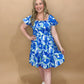Ocean Smocked Babydoll Dress, Blue