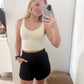 Danika V-Neck Yoga Top, White Pearl