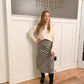 Lex Plaid Midi Skirt, Charcoal