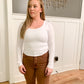 Leigha Scoop Neck Basic Long Sleeve, Off White