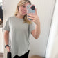 Lucky Cotton Slub Short Sleeve Shirt, Light Grey