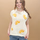 Lindy Round Neck Sleeveless Lemon Patch Knit Top, Cream
