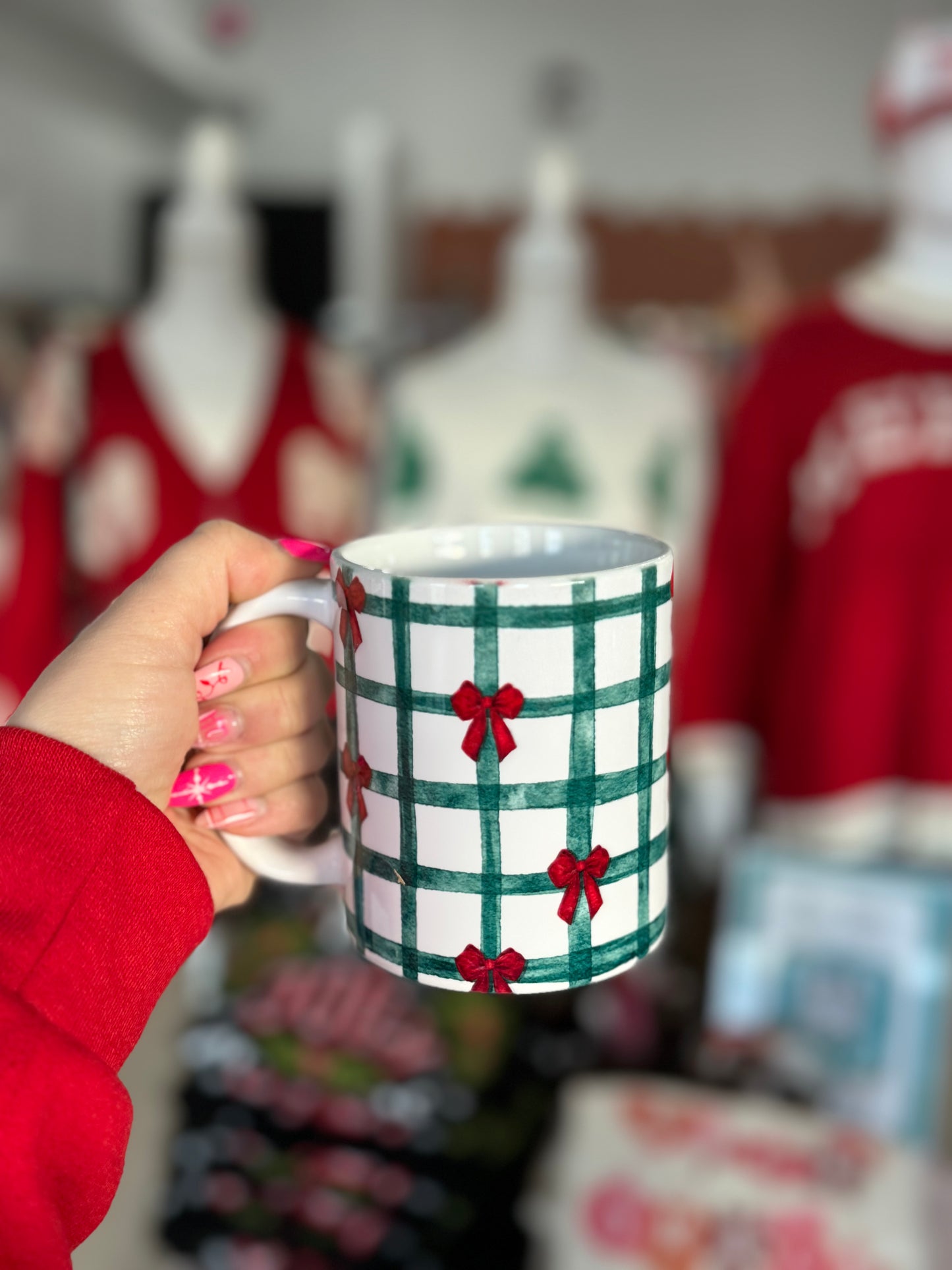 Christmas Plaid Bows Coffee Mug