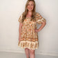 Boho Border Print Square Neck Mini, Natural