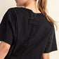 Rizzo Cotton Slub Cropped Tee, Black
