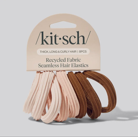 Kitsch Recycled Seamless Hair Elastics 8 pc Set, Rosewood