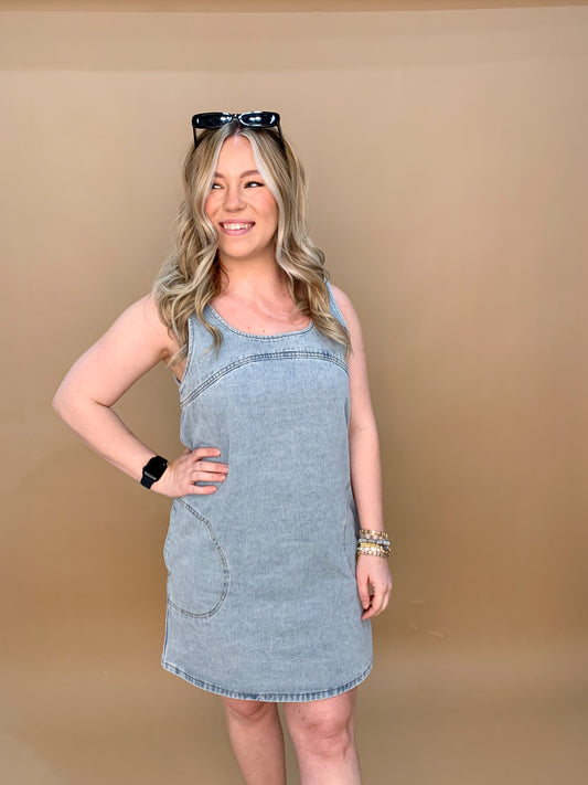 90s Kid Denim Jumper Dress