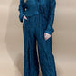 Greta Geo Pleated Pants, Teal