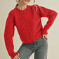 Haidyn Long Sleeve Button Up Cardigan, Red