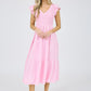 Lakin Flutter Sleeve Midi Dress, Light Pink