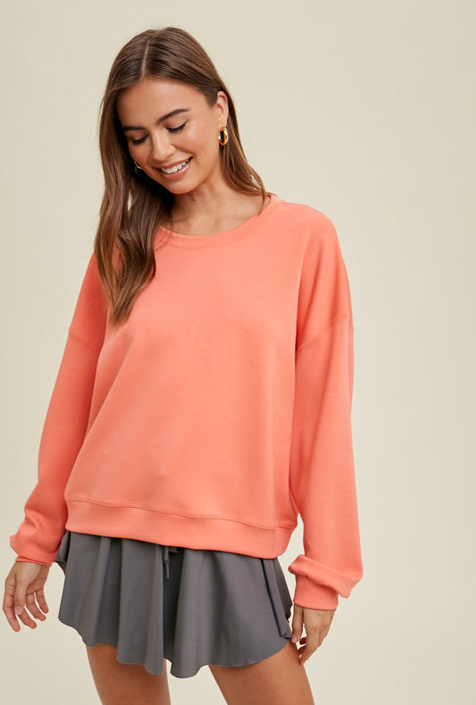 Lux Crewneck Sweatshirt, Coral