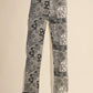 Bandana Print Straight Leg Jeans, Black / Cream