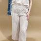 Zena Striped Gauze Flowy Cropped Leg Pants, Amber (matching set)