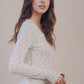 Gigi Floral Long Sleeve Lettuce Hem Top, Blush
