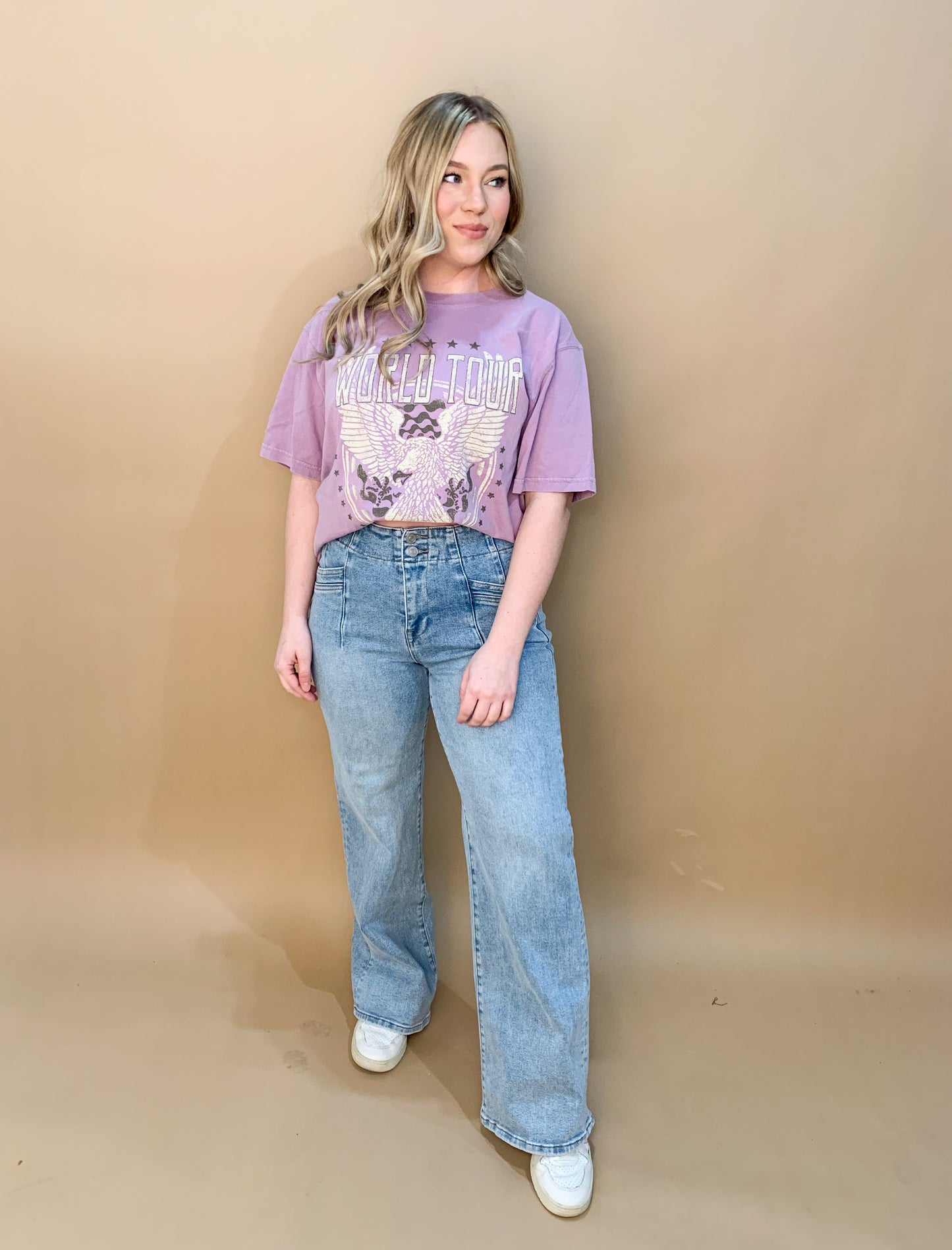 Rocker High Waist Wide Leg Jeans, Mica