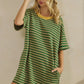 Sophie Striped T-Shirt Dress, Green / Yellow