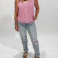 Hazel Button Down Chunky Knit Sweater Vest, Pink