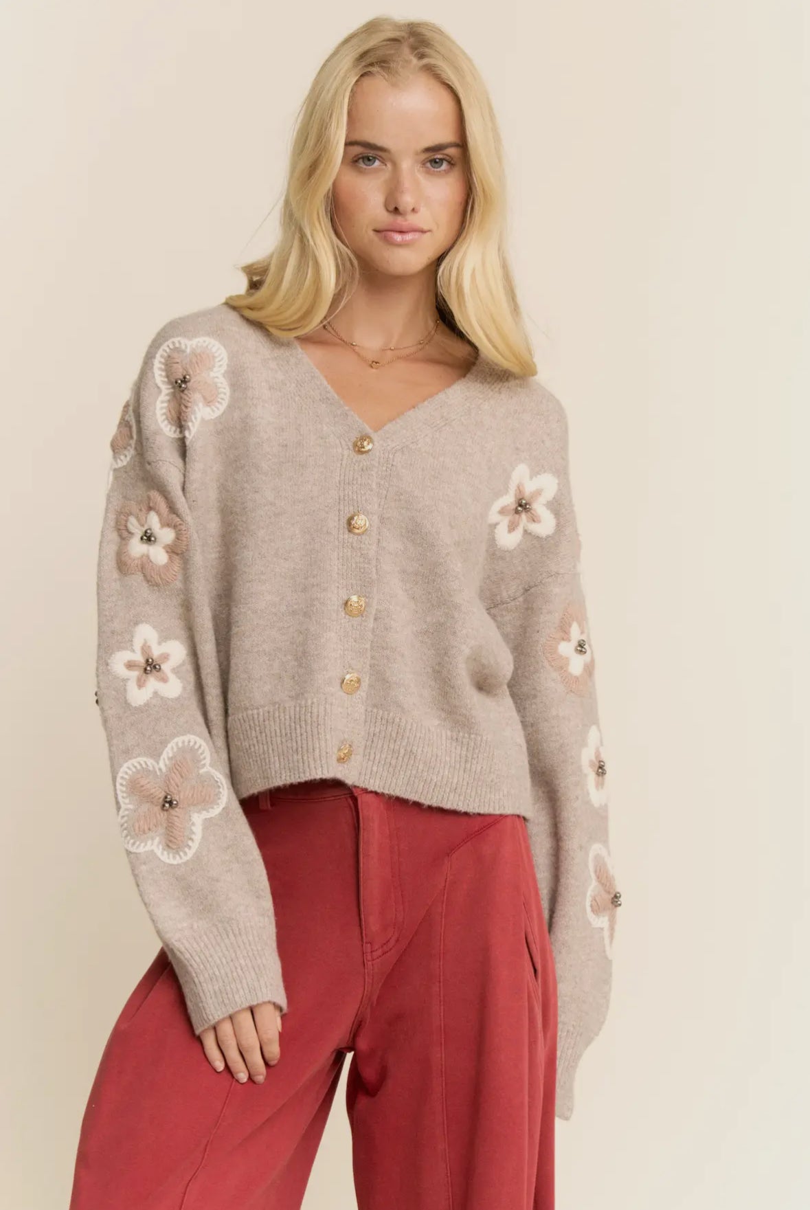 Kinsey Floral Embroidered Cardigan
