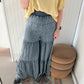 Winnie Snow Washed Wide Leg Tiered Pants