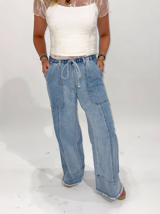 Collins Relaxed Wide Leg Denim Pants