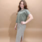 Quincy Stripe Sleeveless Side Slit Tank Maxi Dress, Ivory / Black
