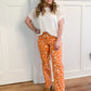 Rubi Dainty Floral Print Jeans, Orange / Cream