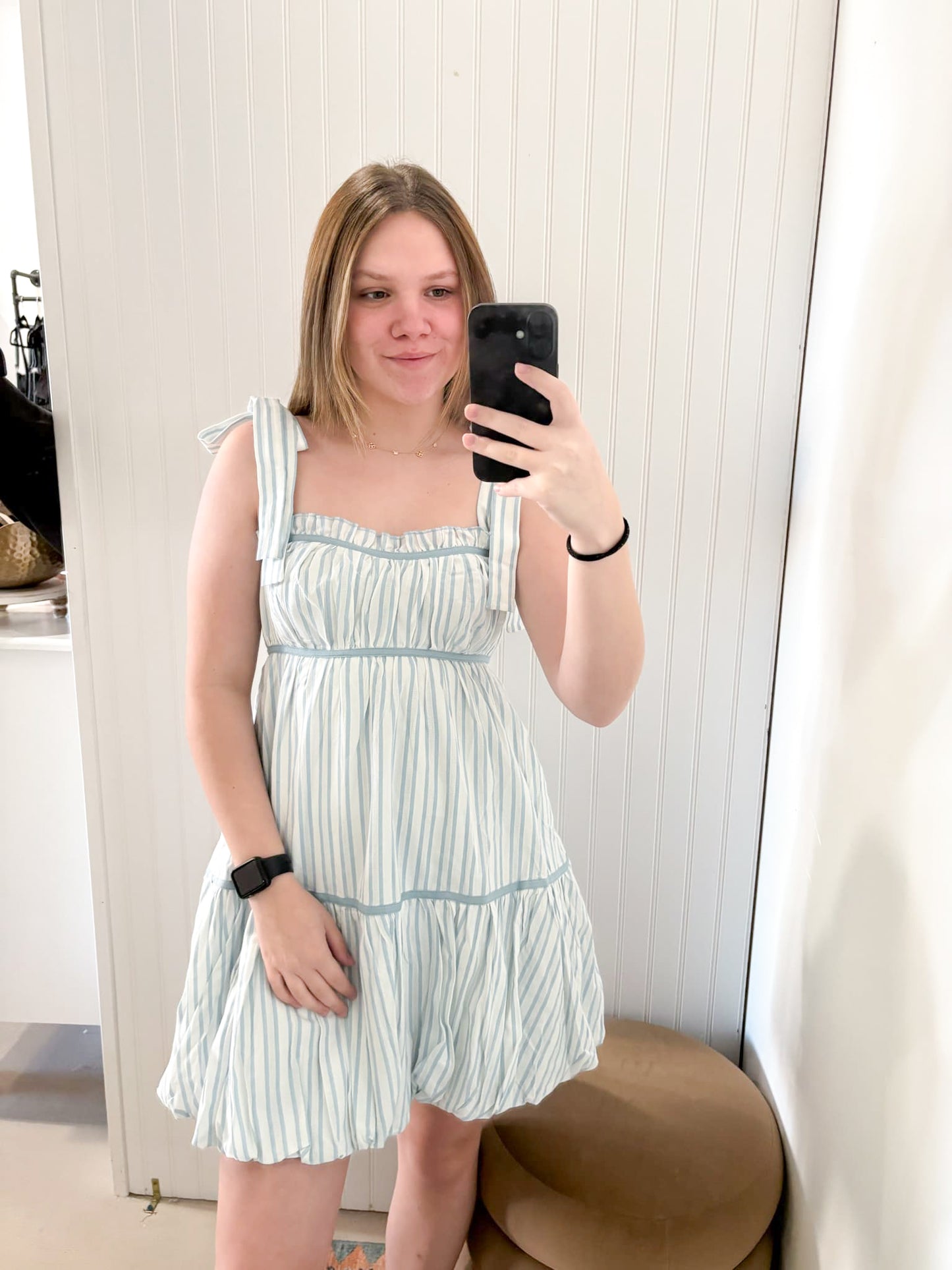 Blaise Blue Striped Mini Dress