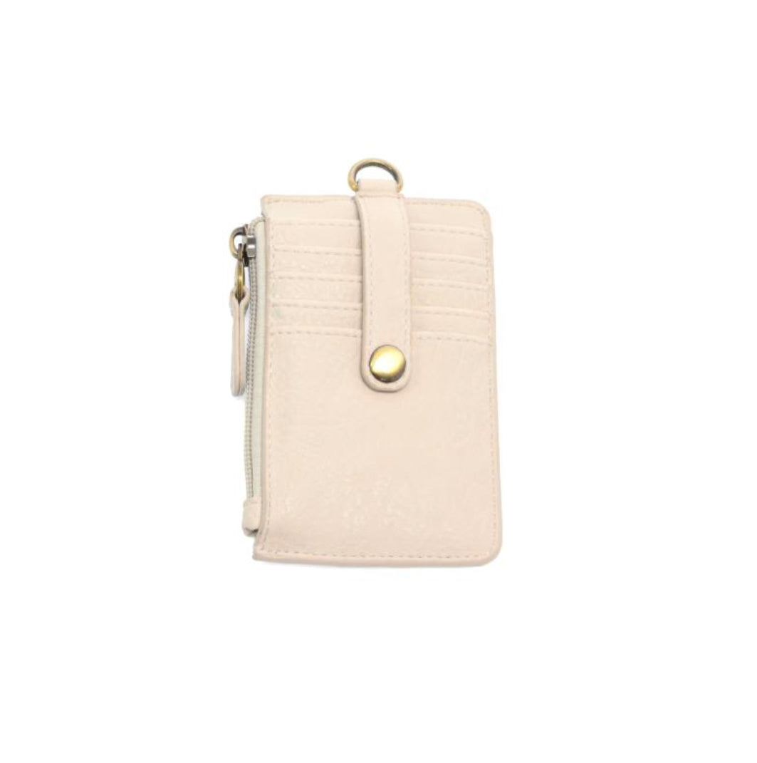 Dolly Small Card Wallet with Key Ring, Ivory